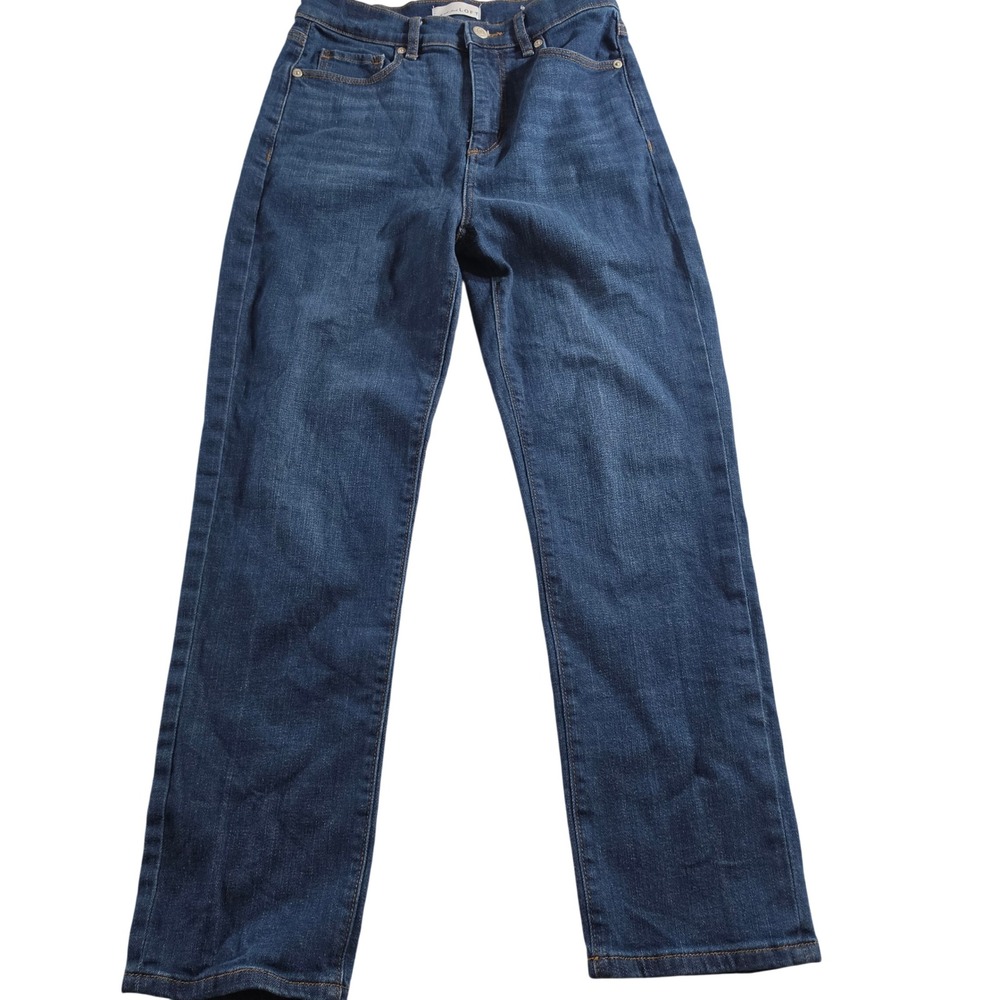 LOFT The Straight Crop Jeans Womens 0 25 Blue Denim High Rise Cropped Pants